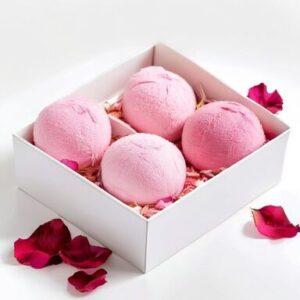 rose petal bath bomb set